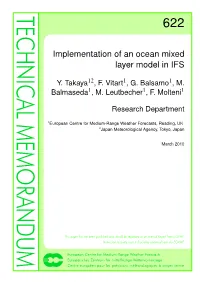 Implementation of an Ocean Mixed Layer Model in IFS