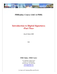 Introduction to Digital Signatures -Part Two