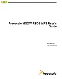 MQX™ MFS User's Guide