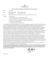 Notice of 2019 Annual Meeting of Shareholders of Comcast Corporation Date: June 5, 2019 Time: Online Check-In Begins: 8:45 A.M