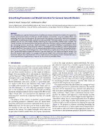 Smoothing Parameter and Model Selection for General Smooth Models