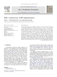 TQMﾗA Predecessor of ERP Implementation