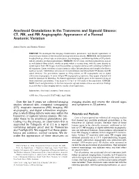 Arachnoid Granulations in the Transverse and Sigmoid Sinuses: CT, MR, and MR Angiographic Appearance of a Normal Anatomic Variation