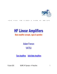 HF Linear Amplifiers