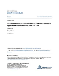 Locally Weighted Polynomial Regression: Parameter Choice and Application to Forecasts of the Great Salt Lake
