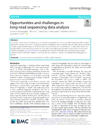 Opportunities and Challenges in Long-Read Sequencing Data Analysis Shanika L