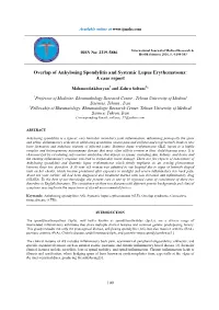 Overlap of Ankylosing Spondylitis and Systemic Lupus Erythematosus: a Case Report