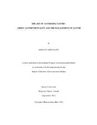 The Art of 'Governing Nature': 'Green' Governmentality