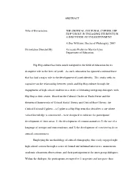 ABSTRACT Title of Dissertation: the CRITICAL