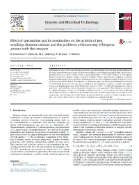 Effect of Spermidine and Its Metabolites on the Activity of Pea