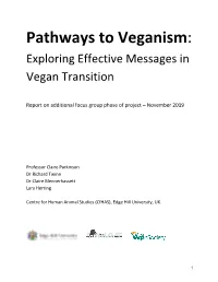 Pathways to Veganism: Exploring Effective Messages in Vegan Transition