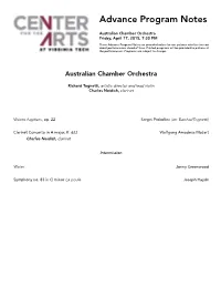 Program Notes