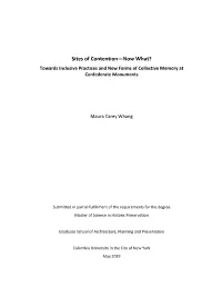 Sites of Contention—Now What? Towards Inclusive Practices and New Forms of Collective Memory at Confederate Monuments