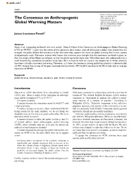 The Consensus on Anthropogenic Global Warming Matters