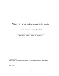 Why We Live in Hierarchies: a Quantitative Treatise