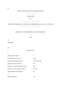 (I) NORTH of ENGLAND INSTITUTE of MINING ENGINEERS. ---TRANSACTIONS. VOL. X.