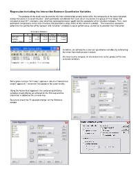 Interaction of Quantitative Variables