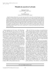 Models in Search of a Brain