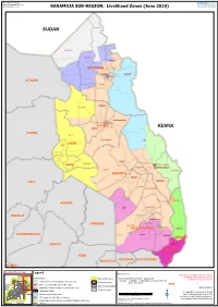 MOROTO DISTRICT: Livelihood Zones KAABONG Uganda Overview Kothoniok (! Jie �)(! Lothagam Sudan Kotido (! !