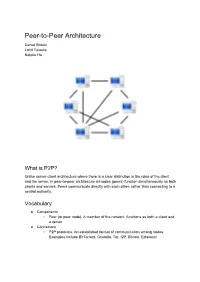 Peer-To-Peer Architecture