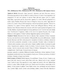 SFS / M.Sc. (Mathematics with Computer Science)