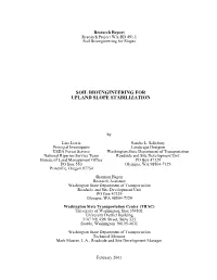 Soil Bioengineering for Upland Slope Stabilization