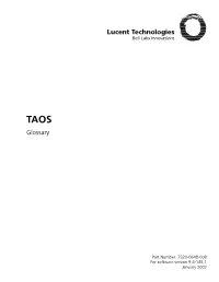 TAOS Glossary