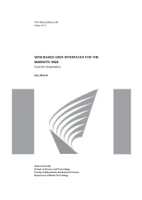VIEW-BASED USER INTERFACES for the SEMANTIC WEB Doctoral Dissertation
