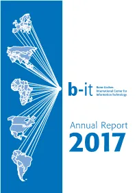 Annual Report 2017 Foreword by the Chair of the B-It Foundation