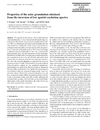 ASTRONOMY and ASTROPHYSICS Properties of the Solar Granulation Obtained from the Inversion of Low Spatial Resolution Spectra