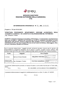 Determinazione ATS N. 922 Del 18/02/2021
