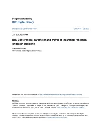 DRS Conferences: Barometer and Mirror of Theoretical Reflection of Design Discipline