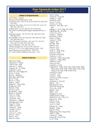 Index of 2017 Newsletters
