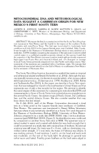 MITOCHONDRIAL DNA and METEOROLOGICAL DATA SUGGEST a CARIBBEAN ORIGIN for NEW MEXICO’S FIRST SOOTY TERN Andrew B