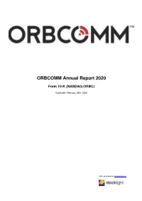 ORBCOMM Annual Report 2020