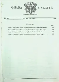 Published by Authority No. 38B FRIDAY, 7Th AUGUST 1998 CONTENTS