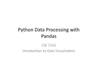 Python Data Processing with Pandas