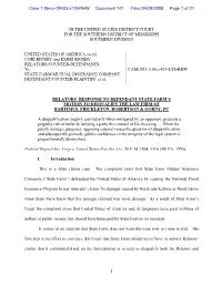 Response to State Farm's Motion to Disqualify