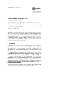 The Continuum As a Formal Space