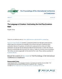 The Language of Creation: Confronting the God Plus Evolution Myth