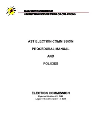 Ast Election Commission Procedural Manual And