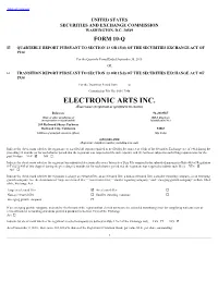 ELECTRONIC ARTS INC. (Exact Name of Registrant As Specified in Its Charter)