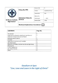 Gaudium Et Spes “Live, Love and Learn in the Light of Christ”