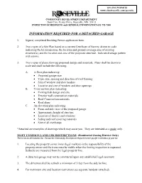 Information Required for a Detached Garage