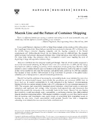 Maersk Line and the Future of Container Shipping
