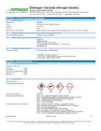 Nitrogen Dioxide NO2 and N2O4 Safety Data Sheet SDS P4633