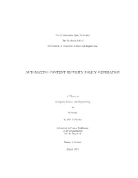 Automating Content Security Policy Generation