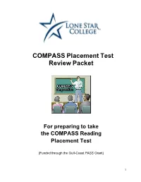 COMPASS Placement Test Review Packet