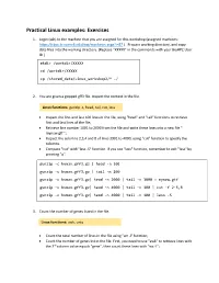 Practical Linux Examples: Exercises 1