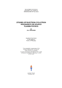 Studies of Electron Cyclotron Resonance Ion Source Plasma Physics